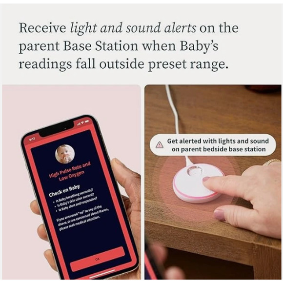 Owlet Dream Sock FDA-Cleared Smart Baby Monitor - Track Live Pulse (Heart) Rate - Picture 9 of 10